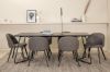 Imagine Petra Dining Table - Black / Black Veneer+Velvet Stitches Chair - Black / Grey Micro Fibre_6