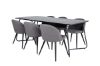 Imagine Petra Dining Table - Black / Black Veneer+Velvet Stitches Chair - Black / Grey Micro Fibre_6