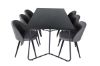 Imagine Petra Dining Table - Black / Black Veneer+Velvet Stitches Chair - Black / Grey Micro Fibre_6