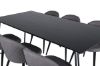 Imagine Petra Dining Table - Black / Black Veneer+Velvet Stitches Chair - Black / Grey Micro Fibre_6