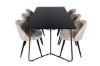 Imagine Petra Dining Table , Distressed Copper Black Veneer+Velvet Stitches Chair , Black Beige Velvet_6