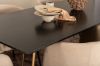 Imagine Petra Dining Table , Distressed Copper Black Veneer+Berit Chair , Black Beige Fabric (Polyester linen )_6