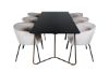 Imagine Petra Dining Table , Distressed Copper Black Veneer+Berit Chair , Black Beige Velvet_6