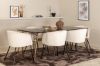 Imagine Petra Dining Table , Distressed Copper Black Veneer+Berit Chair , Black Beige Velvet_6