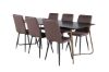 Imagine Petra Dining Table , Distressed Copper Black Veneer+Windu Lyx Chair , Black Brown Micro Fibre_6