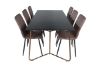 Imagine Petra Dining Table , Distressed Copper Black Veneer+Windu Lyx Chair , Black Brown Micro Fibre_6