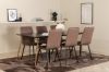 Imagine Petra Dining Table , Distressed Copper Black Veneer+Windu Lyx Chair , Black Brown Micro Fibre_6