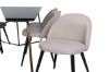 Imagine Petra Dining Table , Distressed Copper Black Veneer+Velvet Stitches Chair , Black Beige Fabric (Polyester linen )_6