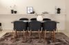 Imagine Petra Dining Table , Distressed Copper Black Veneer+Arch Dining Chair , Walnut Legs , Black Fabric_6