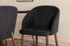 Imagine Petra Dining Table , Distressed Copper Black Veneer+Arch Dining Chair , Walnut Legs , Black Fabric_6