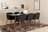 Imagine Petra Dining Table , Distressed Copper Black Veneer+Arch Dining Chair , Walnut Legs , Black Fabric_6