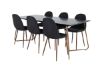 Imagine Petra Dining Table , Distressed Copper Black Veneer+Polar Dining Chair , Walnut Legs , Black Fabric_6