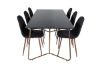 Imagine Petra Dining Table , Distressed Copper Black Veneer+Polar Dining Chair , Walnut Legs , Black Fabric_6