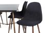 Imagine Petra Dining Table , Distressed Copper Black Veneer+Polar Dining Chair , Walnut Legs , Black Fabric_6