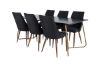 Imagine Petra Dining Table , Distressed Copper Black Veneer+Leone Dining Chair , Walnut legs , Black Fabric_6