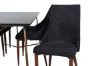 Imagine Petra Dining Table , Distressed Copper Black Veneer+Leone Dining Chair , Walnut legs , Black Fabric_6