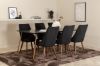 Imagine Petra Dining Table , Distressed Copper Black Veneer+Leone Dining Chair , Walnut legs , Black Fabric_6