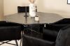 Imagine Marbs Round Dining Table - Black / Black Glass Marble+Petra Chair - Black / Black Velvet_4