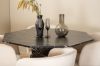 Imagine Marbs Round Dining Table - Black / Black Glass Marble+Berit Chair - Black / Beige Velvet_4