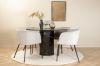 Imagine Marbs Round Dining Table - Black / Black Glass Marble+Berit Chair - Black / Light Grey Velvet_4