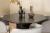 Imagine Marbs Round Dining Table - Black / Black Glass Marble+Berit Chair - Black / Light Grey Velvet_4