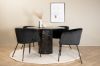 Imagine Marbs Round Dining Table - Black / Black Glass Marble+Berit Chair - Black / Black Velvet_4