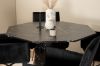 Imagine Marbs Round Dining Table - Black / Black Glass Marble+Petra Chair - Distressed Copper / Black Velvet_4