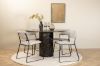 Imagine Marbs Round Dining Table - Black / Black Glass Marble+Kenth Chair - Black / Light Grey Velvet_4