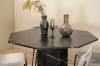 Imagine Marbs Round Dining Table - Black / Black Glass Marble+Kenth Chair - Black / Light Grey Velvet_4