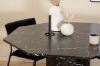 Imagine Marbs Round Dining Table - Black / Black Glass Marble+Kenth Chair - Black / Black Velvet_4