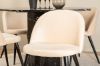 Imagine Marbs Round Dining Table - Black / Black Glass Marble+Velvet Stitches Chair - Black / Beige Velvet_4