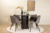 Imagine Marbs Round Dining Table - Black / Black Glass Marble+Velvet Stitches Chair - Black / Grey Micro Fibre_4