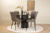 Imagine Marbs Round Dining Table - Black / Black Glass Marble+Windu Lyx Chair - Black / Grey Micro Fibre_4