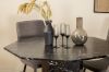 Imagine Marbs Round Dining Table - Black / Black Glass Marble+Windu Lyx Chair - Black / Grey Micro Fibre_4