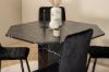 Imagine Marbs Round Dining Table - Black / Black Glass Marble+Windu Lyx Chair - Black / Black Velvet_4