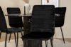 Imagine Marbs Round Dining Table - Black / Black Glass Marble+Windu Lyx Chair - Black / Black Velvet_4