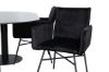 Imagine Pillan Oval Dining Table , Black Black Glass Marble+Petra Chair , Black Black Velvet_4