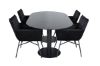 Imagine Pillan Oval Dining Table , Black Black Glass Marble+Petra Chair , Black Black Velvet_4