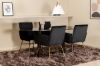 Imagine Pillan Oval Dining Table , Black Black Glass Marble+Petra Chair , Distressed Copper Black Velvet_4