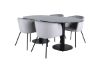 Imagine Pillan Oval Dining Table , Black Black Glass Marble+Berit Chair , Black Light Grey Velvet_4