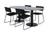 Imagine Pillan Oval Dining Table , Black Black Glass Marble+Kenth Chair , Black Black Velvet_4