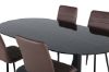 Imagine Pillan Oval Dining Table , Black Black Glass Marble+Windu Lyx Chair , Black Brown Micro Fibre_4