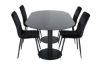 Imagine Pillan Oval Dining Table - Black / Black Glass Marble+Windu Lyx Chair - Black / Black Velvet_4