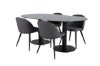 Imagine Pillan Oval Dining Table - Black / Black Glass Marble+Velvet Stitches Chair - Black / Grey Micro Fibre_4