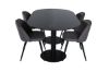 Imagine Pillan Oval Dining Table - Black / Black Glass Marble+Velvet Stitches Chair - Black / Grey Micro Fibre_4