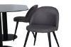 Imagine Pillan Oval Dining Table - Black / Black Glass Marble+Velvet Stitches Chair - Black / Grey Micro Fibre_4