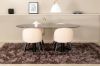 Imagine Pillan Oval Dining Table - Black / Black Glass Marble+Velvet Stitches Chair - Black / Beige Velvet_4