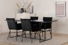 Imagine Leif Dining Table - Black / Black smoked smoked Glass+Petra Chair - Black / Black Velvet_4