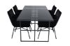 Imagine Leif Dining Table - Black / Black smoked smoked Glass+Petra Chair - Black / Black Velvet_4