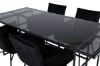 Imagine Leif Dining Table - Black / Black smoked smoked Glass+Petra Chair - Black / Black Velvet_4